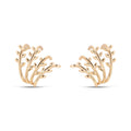 Gold-plated leaf sprig earrings with a smooth surface and push-back fastening