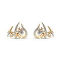 Pair of bee earrings with white cubic zirconia and gold plating