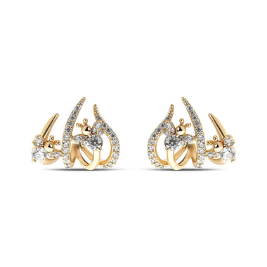 Bee stud earrings with cubic zirconia