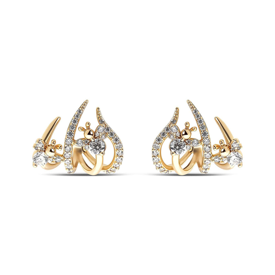 Bee stud earrings with cubic zirconia
