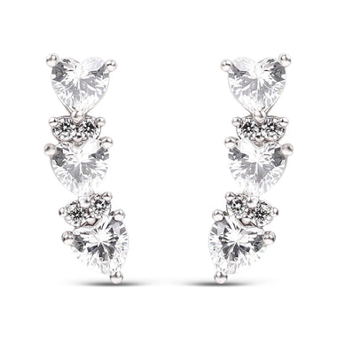 Three-heart cubic zirconia studs