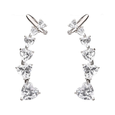 Graduated heart stud earrings, 32 mm