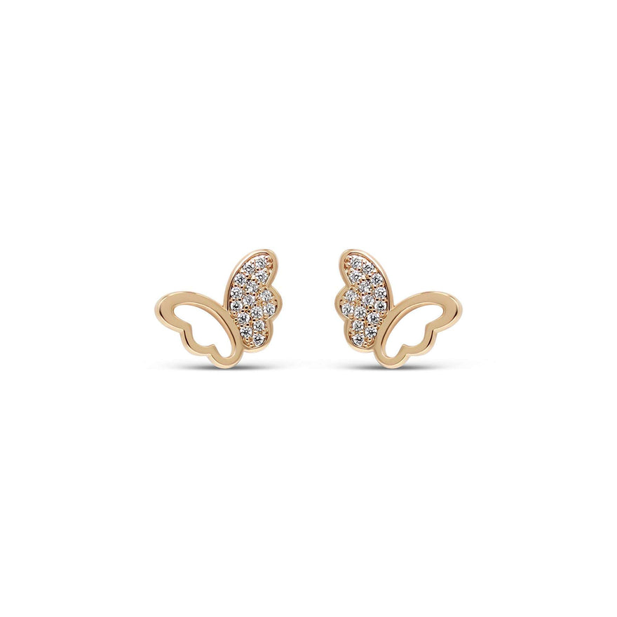 Openwork butterfly studs, 8 mm