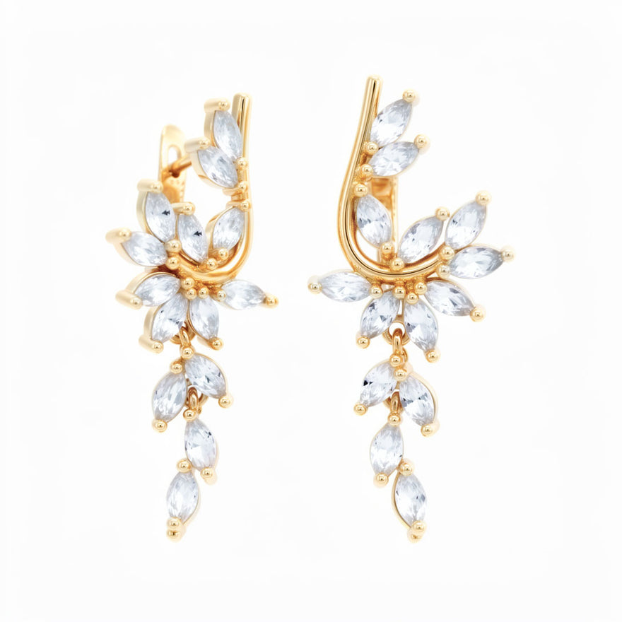 Light blue marquise cascade earrings