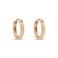 Small hoop earrings with a tiny clear cubic zirconia on white