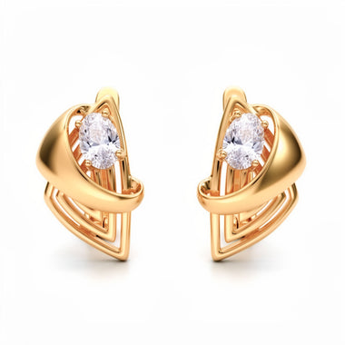 Open-frame oval cubic zirconia earrings