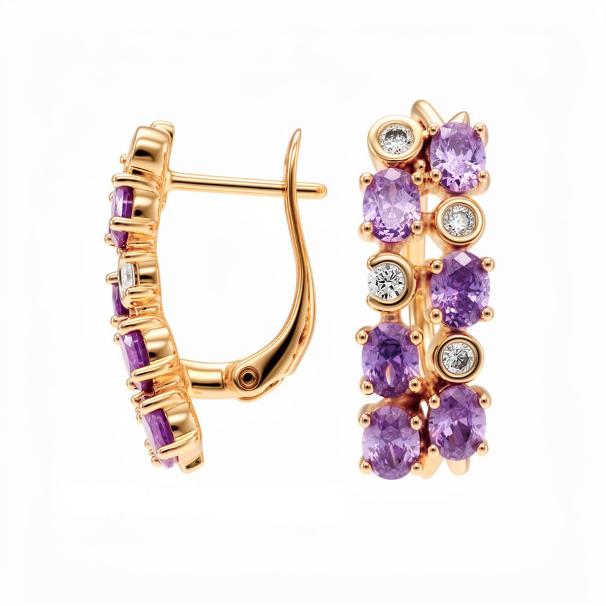 Lilac cubic zirconia drop earrings