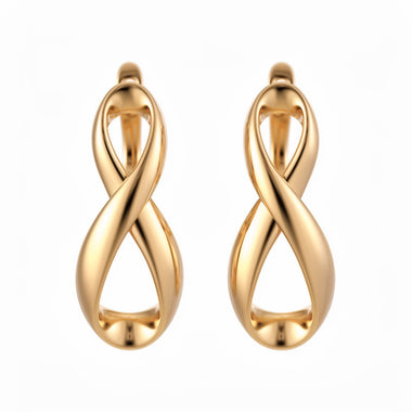 Smooth infinity drop earrings, 27 mm