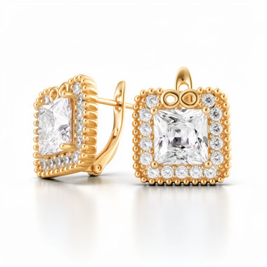 Square infinity drop earrings, 13 mm