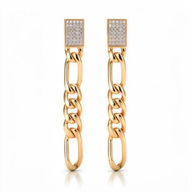 Figaro chain drop earrings, 60 mm
