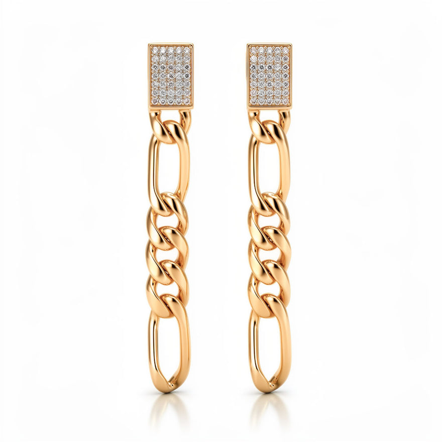 Figaro chain drop earrings, 60 mm