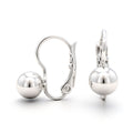 Silver-tone platinum-plated earrings with smooth balls and French hooks