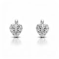 Clear heart-shaped cubic zirconia studs in silver-tone settings on a white background