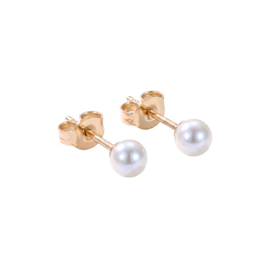 Delicate faux pearl studs, 5 mm