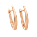Minimalist women's earrings without stones, with a leverback clasp