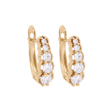 Graduated five-stone earrings, 15 mm