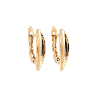 Curved leverback earrings, 18 mm