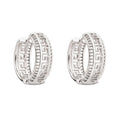 Silver | Silver-tone 18 mm hoop earrings with a Greek key pattern