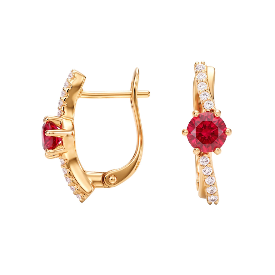 Coloured centre stone earrings, 15 mm