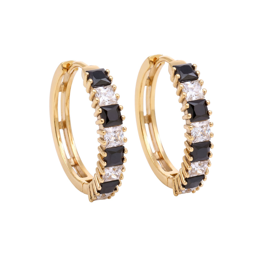 Hinged hoops with square cubic zirconia