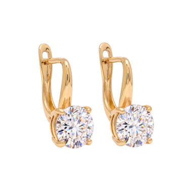 Round cubic zirconia drop earrings