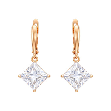 Rhombus cubic zirconia drop earrings
