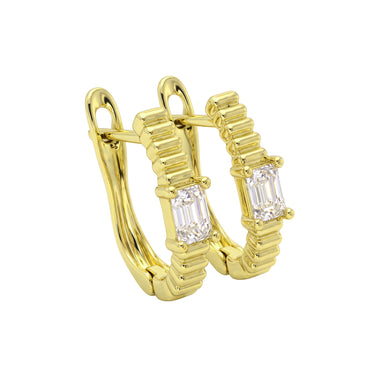 Ribbed cubic zirconia earrings