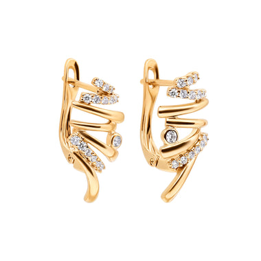 Spiral earrings with cubic zirconia