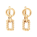 Gold | Gold-tone ring and twisted rectangle earrings, pair