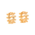 Pair of gold-tone huggie hoops with metal balls