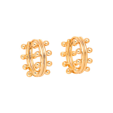 Ball-studded huggie hoop earrings