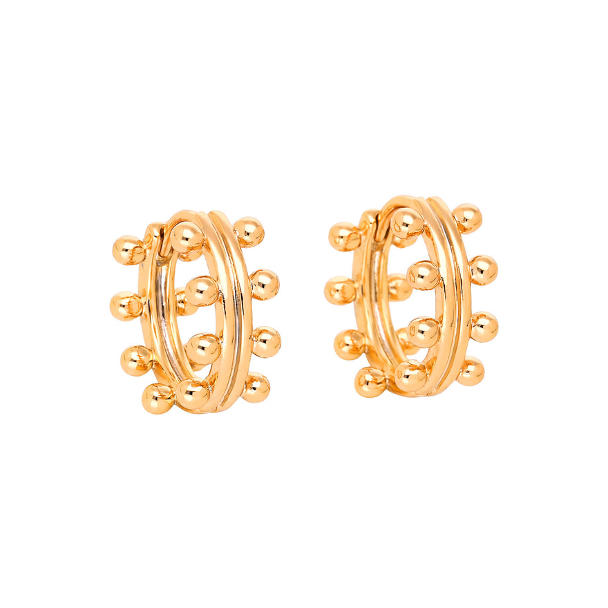 Ball-studded huggie hoop earrings