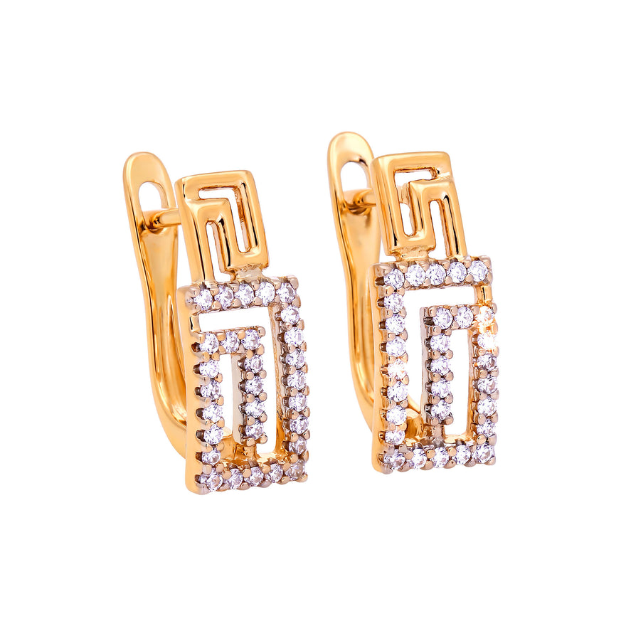 Rectangular Greek key earrings