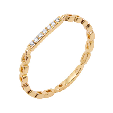 Slim stacking ring with cubic zirconia