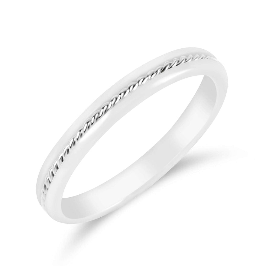 Twisted-centre white ceramic ring