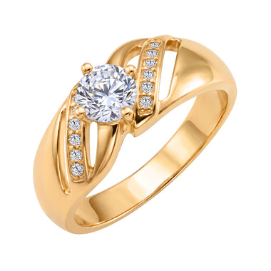 Large round cubic zirconia ring