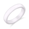 Plain white ceramic ring with a smooth glossy surface, minimalist unisex style
