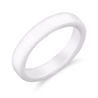 Minimalist white ceramic band ring