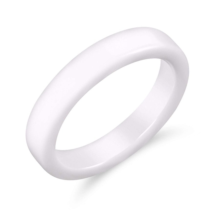 Minimalist white ceramic band ring