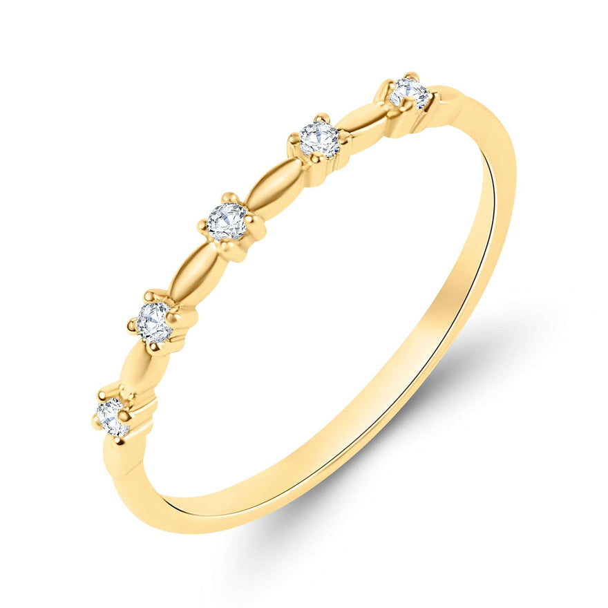 Slim five-stone cubic zirconia ring