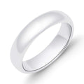 Wide smooth silver-tone ring with platinum plating on a white background