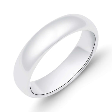 Plain silver-tone wedding band, 4 mm