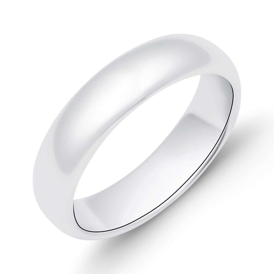 Plain silver-tone wedding band, 4 mm