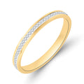 Narrow gold-plated ring with a fine row of cubic zirconia