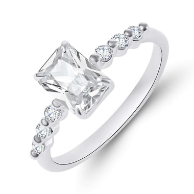 Rectangular cubic zirconia ring