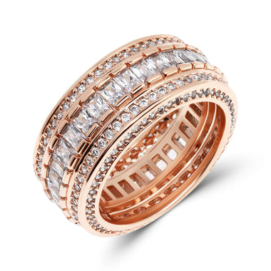 Wide cubic zirconia ring, 10 mm