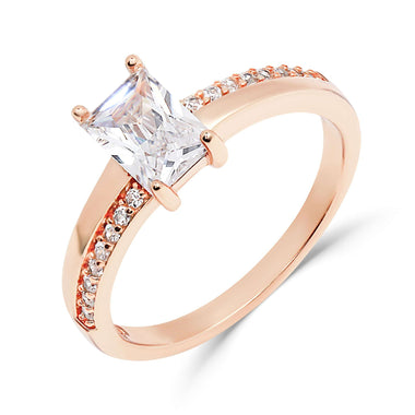Princess-cut solitaire ring, size 18