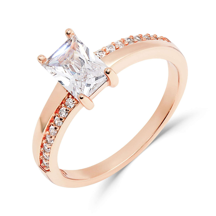 Princess-cut solitaire ring, size 18