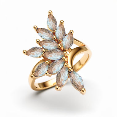 Light blue marquise cluster ring