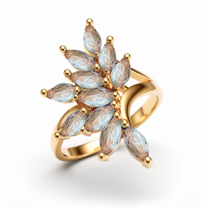 Light blue marquise cluster ring